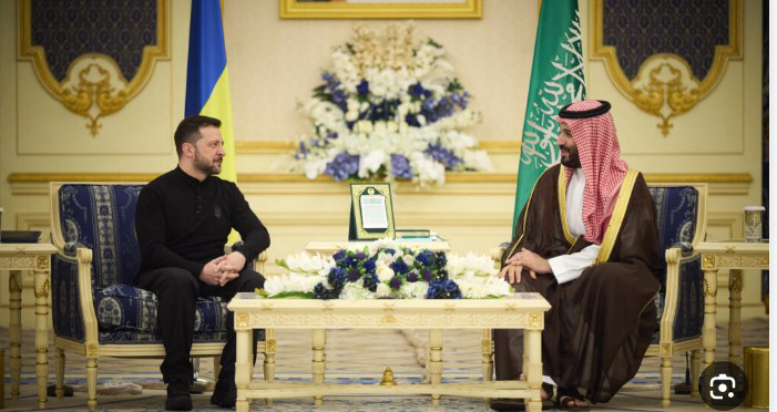 الرئيس الاوكراني مع ولي العهد السعودي